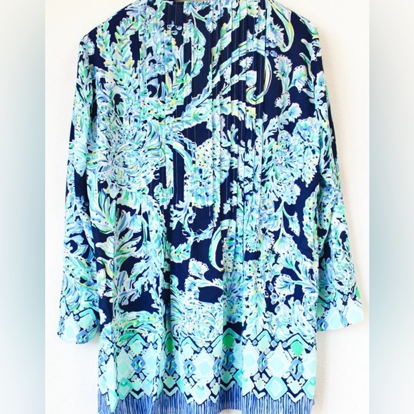 LILLY PULITZER Marilina High Tide Navy Scuba Doo Engineered Tunic (M) *NWT!👗🔖* - Picture 7 of 16